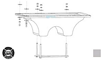 Inter-Fab 6' Los Arcos Acrylic Base Only with Jig | Gray | LOS6-9