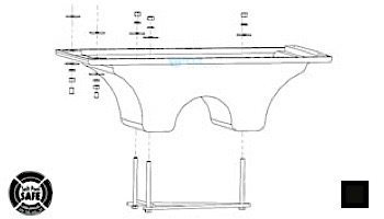 Inter-Fab 8' Los Arcos Acrylic Base Only with Jig | Black | LOS8-2