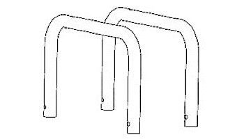 Inter-Fab U-Stands&trade; 12" U-Style Diving Standards Steel Base Only | White | DBU12049-1