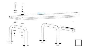 Inter-Fab U-Stands&trade; 12" U-Style Diving Standards Steel Base Only | White | DBU12049-1