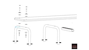 Inter-Fab U-Stands&trade; 12" U-Style Diving Standards Steel Base Only | Copper Vein | DBU12049-4