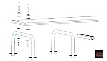 Inter-Fab U-Stands&trade; 18" U-Style Diving Standards Steel Base Only | Copper Vein | DBU18049-4