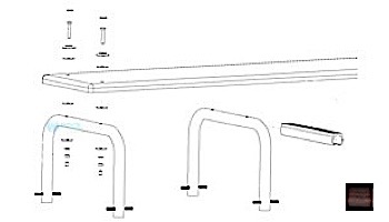 Inter-Fab U-Stands&trade; 24" U-Style Diving Standards Steel Base Only | Copper Vein | DBU24049-4