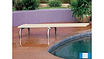Inter-Fab U-Stands Base with Duro-Beam aquaBoard&trade; Board Complete | 6' Blue with White Top Tread and 18" White Powder Coated Steel Base | DB6BW-US18