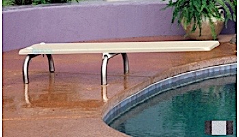 Inter-Fab U-Stands Base with Duro-Beam aquaBoard&trade; Board Complete | 6' White with White Top Tread and 18" Stainless Steel Base | DB6WS-US18
