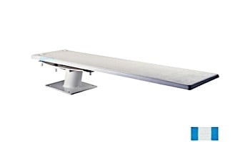 Inter-Fab Techni-Spring Steel Base with Techni-Beam Board Complete | 6' Blue with White Top Tread and White Base | TB6BW-TSB