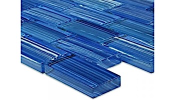 Artistry In Mosaics Watercolors Series 1x2 Glass Tile | Caribbean Blue Brick | GW82348B11