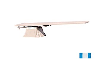 Inter-Fab Techni-Spring Fiberglass Base with Techni-Beam Board Complete | 6' Blue with White Top Tread and White Base | TB6BW-TSBF