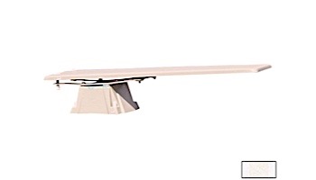 Inter-Fab Techni-Spring Fiberglass Base with Techni-Beam Board Complete | 8' White with White Top Tread and White Base | TB8WW-TSBF