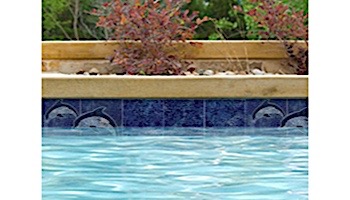 National Pool Tile Bermuda 6x12 Dolphin Deco | Blue Cobalt | CLD-BL-DL2