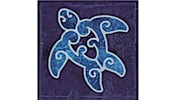 National Pool Tile Aquarius Collection Waters 6x6 Turtle Deco | Deep Cobalt | CLD-DC-TR1