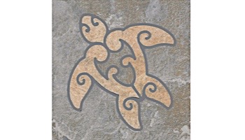 National Pool Tile Sierra 6x6 Turtle Deco | Blue Slate | CLD-BSL-TR1