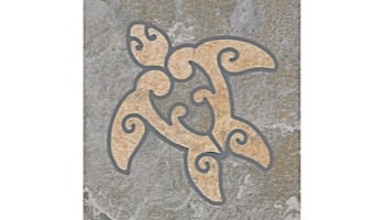 National Pool Tile Sierra 6x6 Turtle Deco | Blue Slate | CLD-BSL-TR1