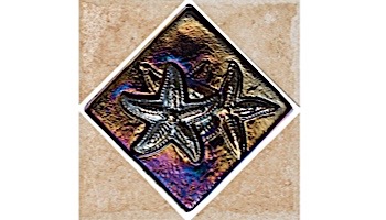 National Pool Tile Bellagio 6x6 Deco | Star Glass Insert | BEL-DECO STAR