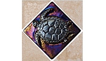 National Pool Tile Bellagio 6x6 Deco | Turtle Glass Insert | BEL-DECO TURTLE