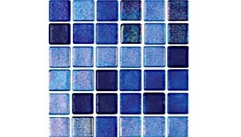 National Pool Tile Tribeca 1x1 Glass Tile | Dark Blue Non Skid | TRI-DKBLUE-NS