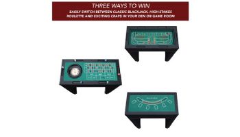 Hathaway Monte Carlo 48-In Roulette Table 4-in-1 Casino Multi-Game Set | Black | NG1136M BG1136M