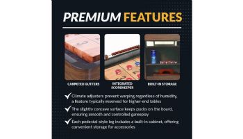 Hathaway Challenger 14-Foot Shuffleboard Table | Walnut Finish | NG1218 BG1218