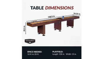 Hathaway Challenger 14-Foot Shuffleboard Table | Walnut Finish | NG1218 BG1218