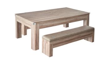 Hathaway Newport 7-ft Pool Table Combo Set with Benches | Light Oak with Red Felt | NG2535P BG2535P