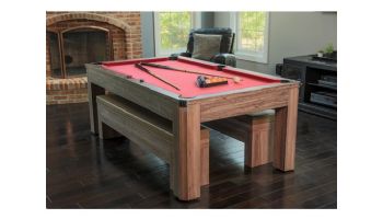 Hathaway Newport 7-ft Pool Table Combo Set with Benches | Light Oak with Red Felt | NG2535P BG2535P