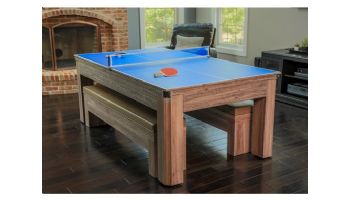 Hathaway Newport 7-ft Pool Table Combo Set with Benches | Light Oak with Red Felt | NG2535P BG2535P