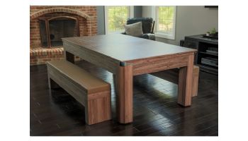 Hathaway Newport 7-ft Pool Table Combo Set with Benches | Light Oak with Red Felt | NG2535P BG2535P