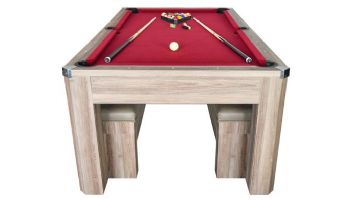 Hathaway Newport 7-ft Pool Table Combo Set with Benches | Light Oak with Red Felt | NG2535P BG2535P