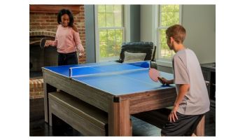 Hathaway Newport 7-ft Pool Table Combo Set with Benches | Light Oak with Red Felt | NG2535P BG2535P