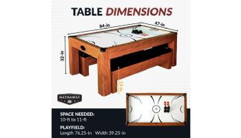 Hathaway Sherwood 7-Ft. Air Hockey Table Combo Set with Benches | NG2422H BG2422H