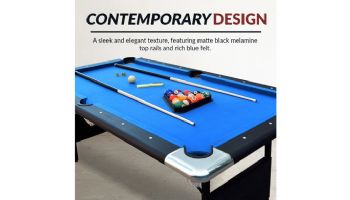 Hathaway Fairmont 6-Ft Portable Pool Table | Black with Blue Felt | NG2574 BG2574