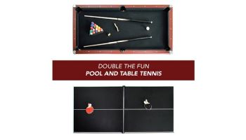 Hathaway Bristol 7-Foot Pool Table with Table Tennis Top | Dark Cherry with Black Felt | NG4023 BG4023