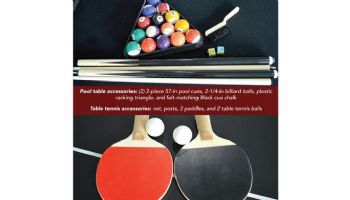 Hathaway Bristol 7-Foot Pool Table with Table Tennis Top | Dark Cherry with Black Felt | NG4023 BG4023