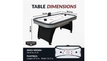 Hathaway Silverstreak 6-Foot Air Hockey Table with LED Scoring | NG1029H BG1029H