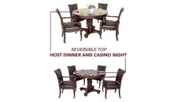 Hathaway Bridgeport 48-In Poker Table and Dining Top with 4 Arm Chairs | Walnut Finish | NG2348W BG2348W