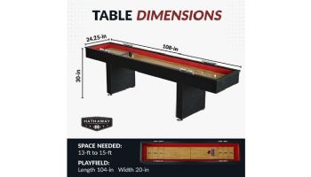 Hathaway Avenger 9-Ft. Shuffleboard Table | Black Finish | NG1203 BG1203