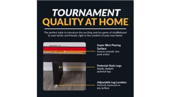 Hathaway Avenger 9-Ft. Shuffleboard Table | Black Finish | NG1203 BG1203