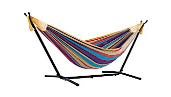 Vivere Double Cotton Hammock with Stand | 9-Foot Tropical | UHSDO9-20