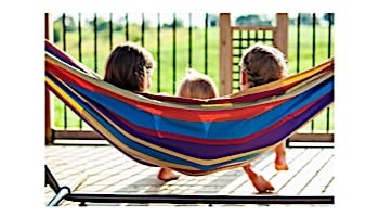 Vivere Double Cotton Hammock with Stand | 9-Foot Tropical | UHSDO9-20