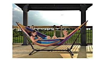 Vivere Double Cotton Hammock with Stand | 9-Foot Tropical | UHSDO9-20