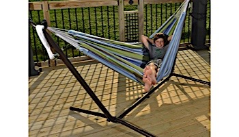 Vivere Double Cotton Hammock with Stand | 9-Foot Oasis | UHSDO9-24