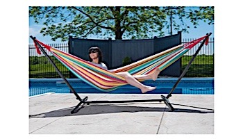 Vivere Double Cotton Hammock with Stand | 9-Foot Salsa | UHSDO9-26