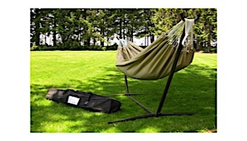 Vivere Sumbrella Hammock with Stand | 9-Foot Sand | C9SUNS