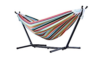 Vivere Sumbrella Hammock with Stand | 9-Foot Carousel Confetti | C9SUNC