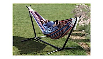 Vivere Double Polyester Hammock with Stand | 9-Foot Techno | C9POLY-11