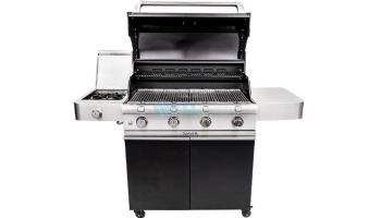 SABER Deluxe Black 4-Burner Stainless Steel Free Standing Propane Gas Grill | R67CC1117