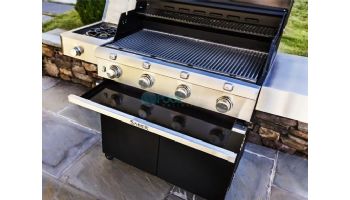 SABER Deluxe Black 4-Burner Stainless Steel Free Standing Propane Gas Grill | R67CC1117
