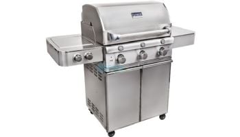 SABER Elite 3-Burner Stainless Steel Free Standing Propane Gas Cart Grill with Cover | R50SC1417