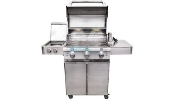 SABER Elite 3-Burner Stainless Steel Free Standing Propane Gas Cart Grill with Cover | R50SC1417
