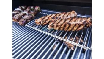 SABER Elite 3-Burner Stainless Steel Free Standing Propane Gas Cart Grill with Cover | R50SC1417